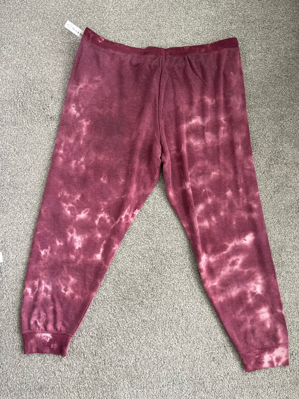 NWT Theo & Spence 2 Pair Tie-Dye Jogger Pants Bundle- Blue & Burgundy Size 3X - Picture 11 of 12